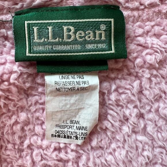 L.L. Bean pink hooded sherpa bunting suit size 3-6 months - Picture 5 of 5